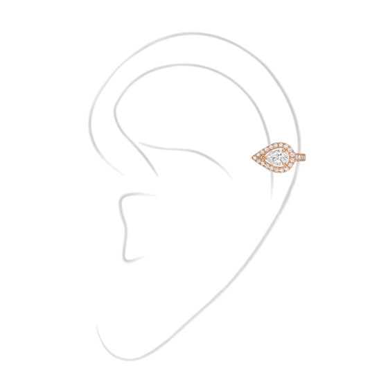 My Twin Top Mono Earring Pear Diamond 0.15ct Pink Gold Diamond Earrings