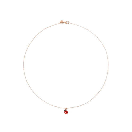 Rose Gold & Ceramic Mini Ladybug Necklace