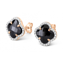  Studs, Onyx, Diamonds, Rose Gold