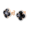 Studs, Onyx, Diamonds, Rose Gold