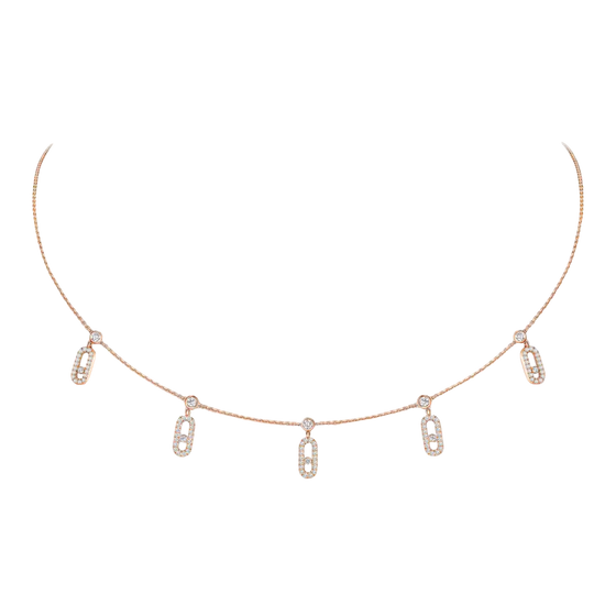 Collier choker pampille pavé Move Uno Collier Diamant Or Rose