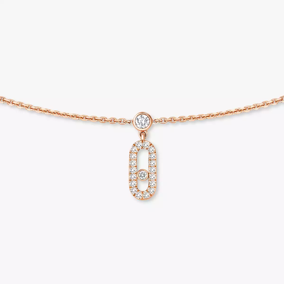 Collier choker pampille pavé Move Uno Collier Diamant Or Rose