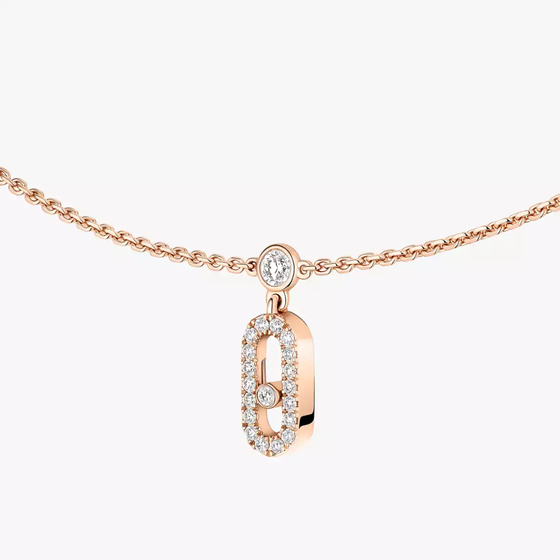 Collier choker pampille pavé Move Uno Collier Diamant Or Rose