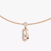 Move Uno pavé drop pendant choker Pink Gold Diamond Necklace
