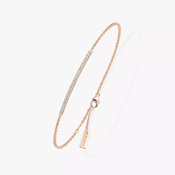 Gatsby Bar Pink Gold Diamond Bracelet