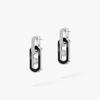 So Move onyx drop earrings So Move earrings in 18-karat white gold and onyx with pavé diamonds, set with a central brilliant-cut moving diamond and elevated by a diamond entourage.