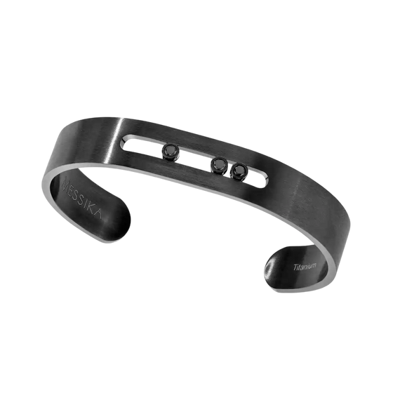 Move Titanium Black Bangle Black Titanium Diamond Bracelet