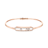 Move Pavé Thin Pink Gold Diamond Bracelet