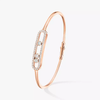 Move Pavé Thin Pink Gold Diamond Bracelet