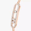 Move Pavé Thin Pink Gold Diamond Bracelet