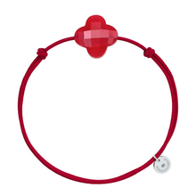  Red Quartz Clover Red Cord Bracelet