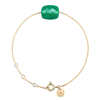 Bracelet, Agate Verte, Or Jaune