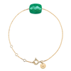 Bracelet, Agate Verte, Or Jaune