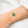 Bracelet Friandise, Green Agate, Cushion, Yellow Gold