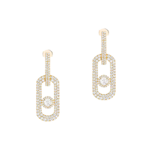  So Move XL Diamond Pavé Pendant Earrings Yellow Gold Diamond Earrings