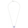 Collier, Agate Bleue Dentelle, Or Blanc