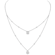  White Gold Diamond Necklace My Twin 2-Row 0.40 ct x 2