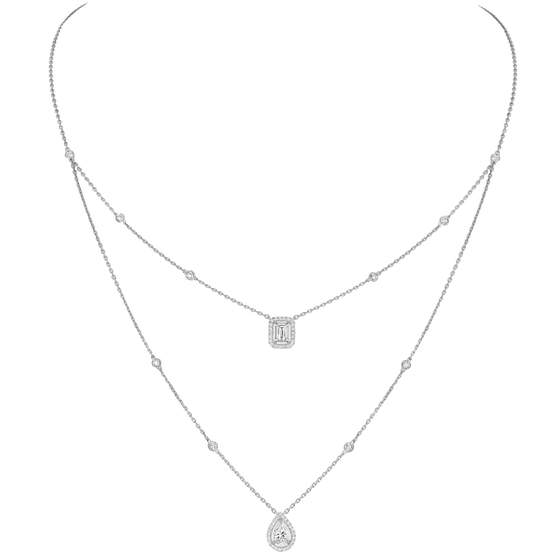 Collier 2 rangs My Twin 0,40ct x2 Collier Diamant Or Blanc