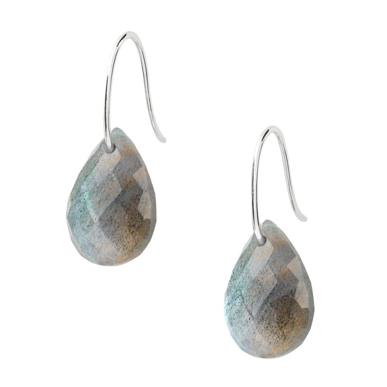 Earrings, Labradorite, White Gold