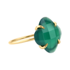 Victoria Ring, Green Agate, Yellow Gold