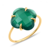 Bague, Agate Verte, Or Jaune