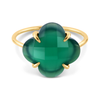 Victoria Ring, Green Agate, Yellow Gold