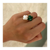 Green Agate Yellow Gold Victoria Ring