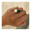 Ring, Green Agate, Yellow Gold