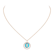 Turquoise Lucky Move SM Necklace Pink Gold Diamond Necklace