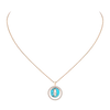 Lucky Move turquoise necklace, small model Lucky Move SM diamond necklace in pink gold and turquoise