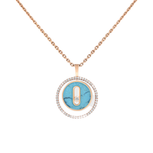  Pink Gold Diamond Necklace Turquoise Lucky Move SM Necklace