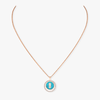 Collier Diamant Or Rose Collier Lucky Move PM Turquoise