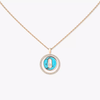 Turquoise Lucky Move SM Necklace Pink Gold Diamond Necklace