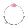 Bracelet, Guava Quartz, Taupe Cord
