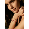 Bracelet, Guava Quartz, Taupe Cord