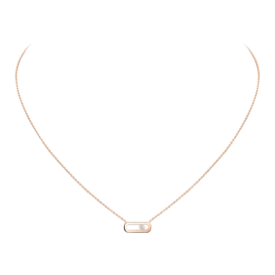 Move Uno Pink Gold Diamond Necklace