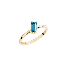  Baguette Cut London Blue Topaz Ring