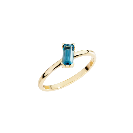 Baguette Cut London Blue Topaz Ring