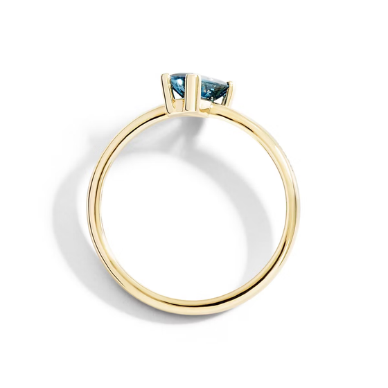 Baguette Cut London Blue Topaz Ring
