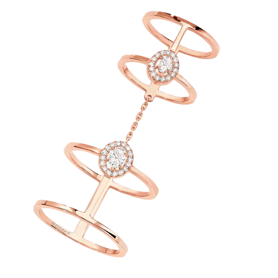 Glam'Azone Double Pink Gold Diamond Ring