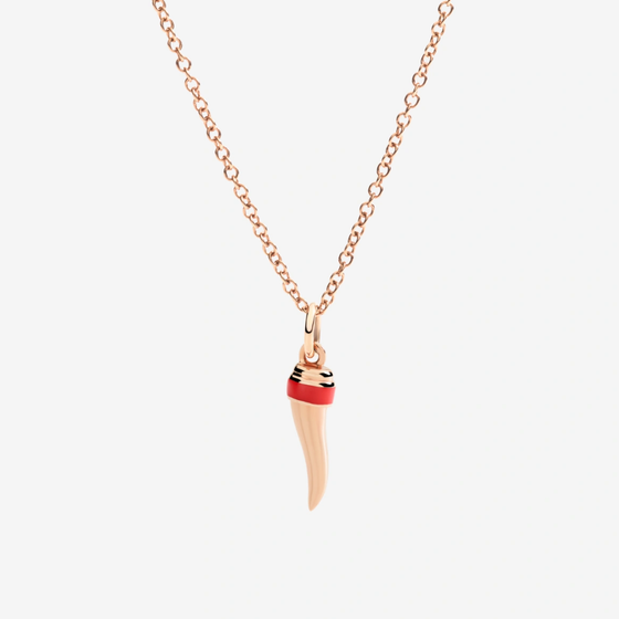 Rose Gold & Enamel Horn Charm