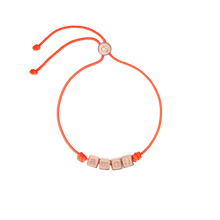  Gold Plated Silver Cube & Cord Bracelet