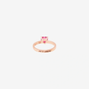 Rose Gold, Synthetic Ruby & Diamond Heart Ring