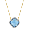 Necklace, Swiss Blue Topaz, Diamonds, Yellow Gold