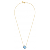 Collier, Topaze Swiss Blue, Diamants, Or Jaune