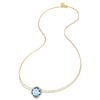 Blue Topaz (swiss Blue) + Diamonds Yellow Gold Victoria Diamonds Necklace