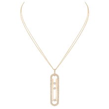  Move 10th anniversary Long Lenght Necklace Yellow Gold Diamond Necklace