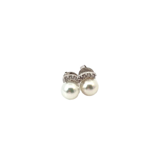 Boucles d'Oreilles Perles & Diamants