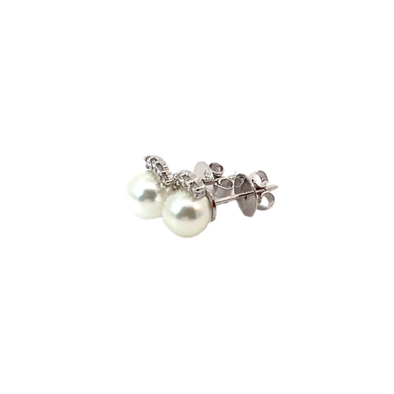 Boucles d'Oreilles Perles & Diamants