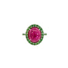 Rubellite & Tsavorites Ring